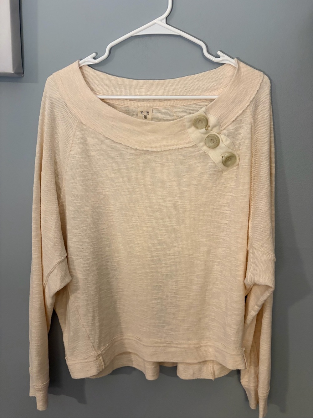 We The Free Free People "Don't Forget Me" Slouchy Button Top M
